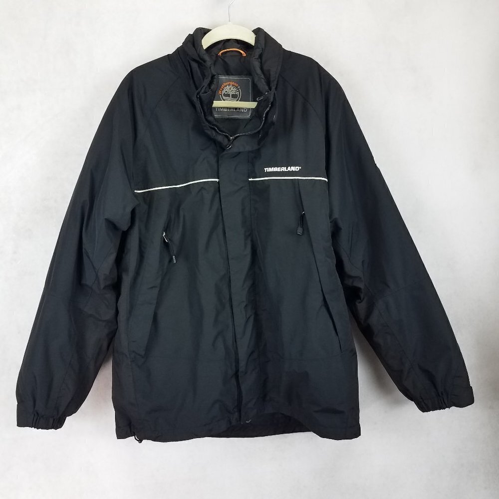 Timberland Men's Size M 3 In 1 Zip Up Jacket Coat Black 2 Jackets In 1